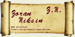 Zoran Mikšin vizit kartica